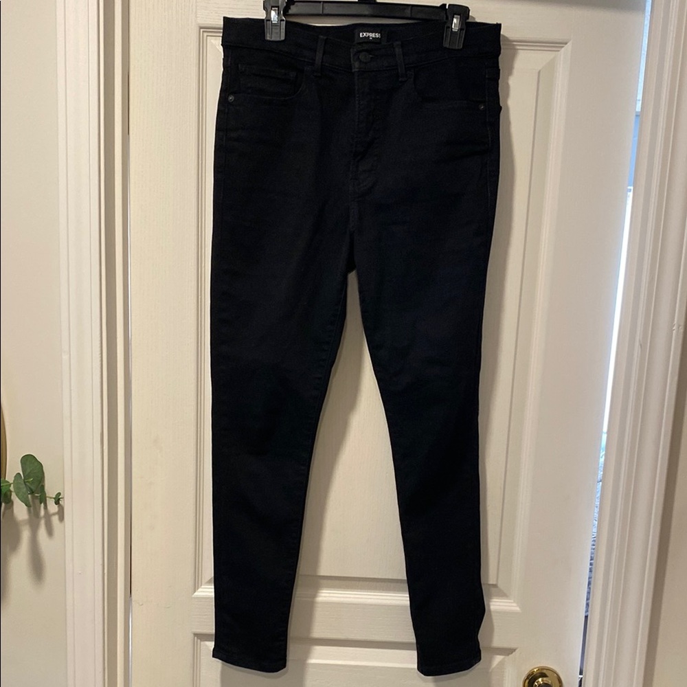 Express 10R Black High Rise Skinny Jeans